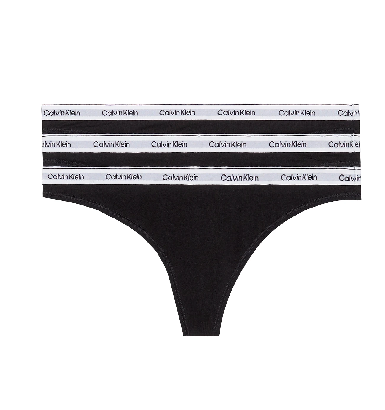 CALVIN KLEIN - tangá 3PACK Modern logo stretch cotton black combo - limitovaná edícia