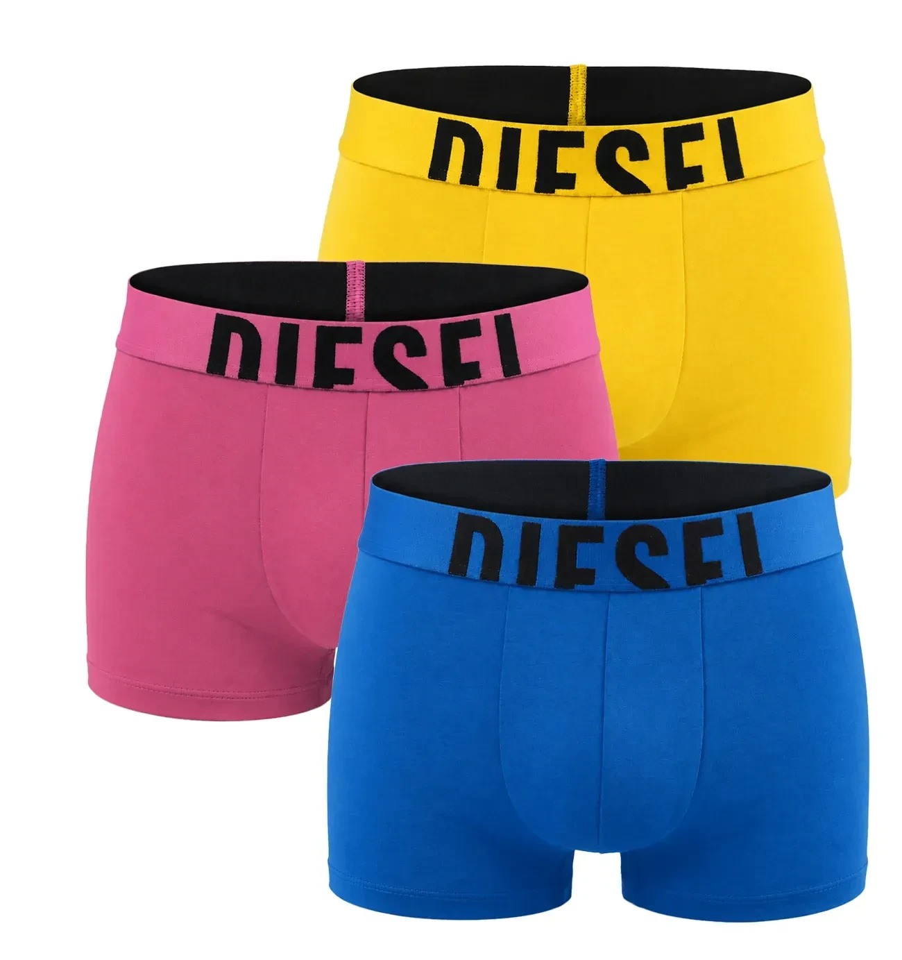 DIESEL - pánske boxerky 3PACK cotton stretch big logo colorful tones