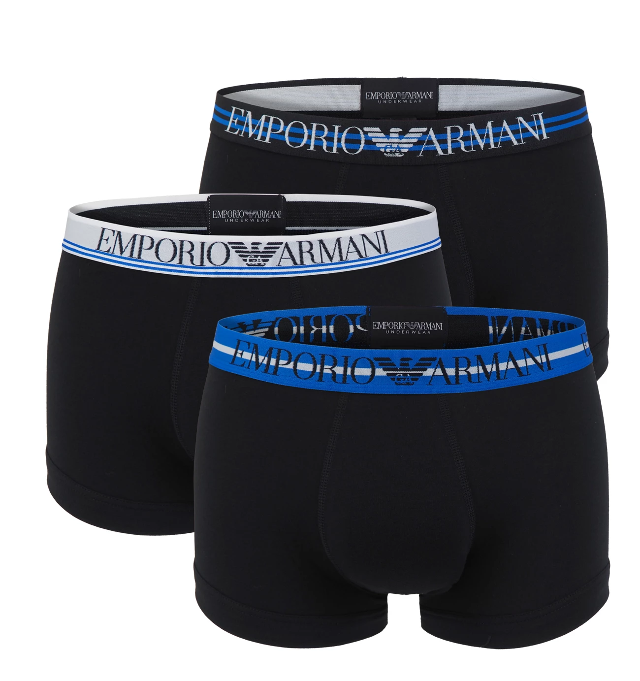 EMPORIO ARMANI - boxerky 3PACK stretch cotton fashion nero Armani logo - limited edition
