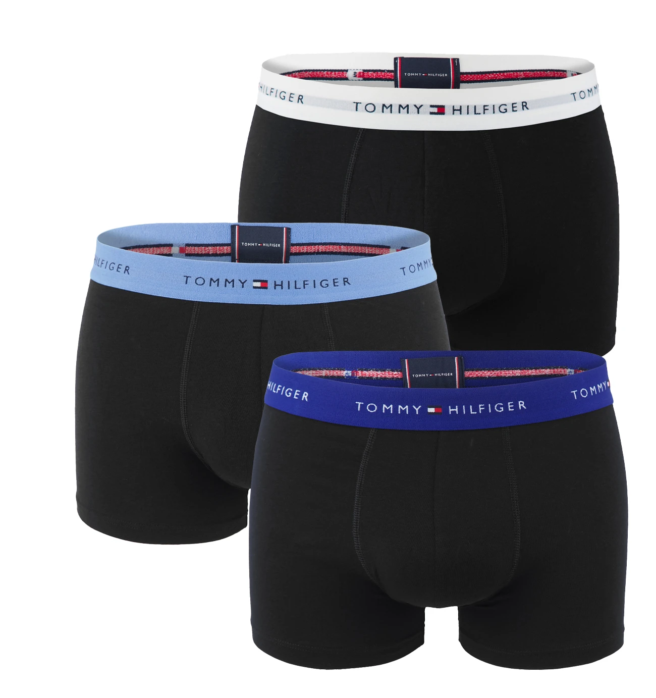 TOMMY HILFIGER - boxerky 3PACK signature cotton essentials dark color / widget blue waist