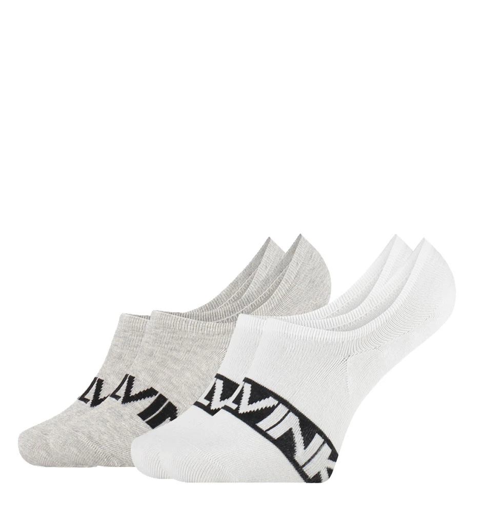 CALVIN KLEIN - 2PACK biele neviditeľné ponožky intense power s logom CK