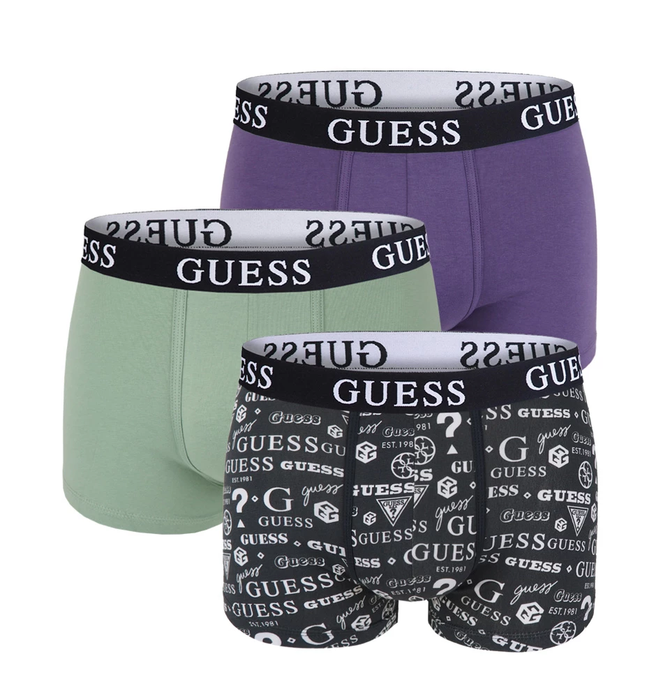 GUESS - boxerky 3PACK Guess modern logo color z organickej bavlny - limitovaná edícia