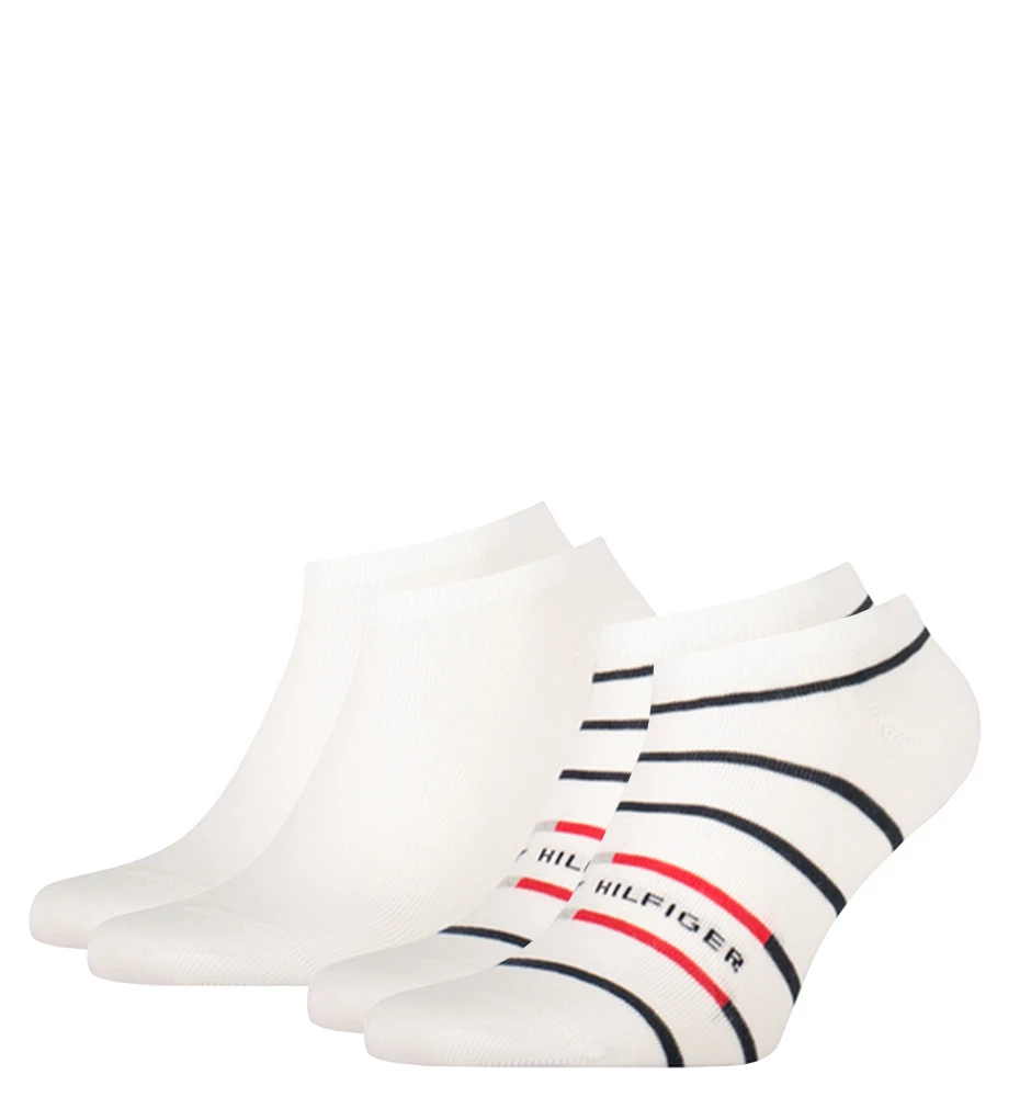 TOMMY HILFIGER - 2PACK Breton stripe biele členkové ponožky