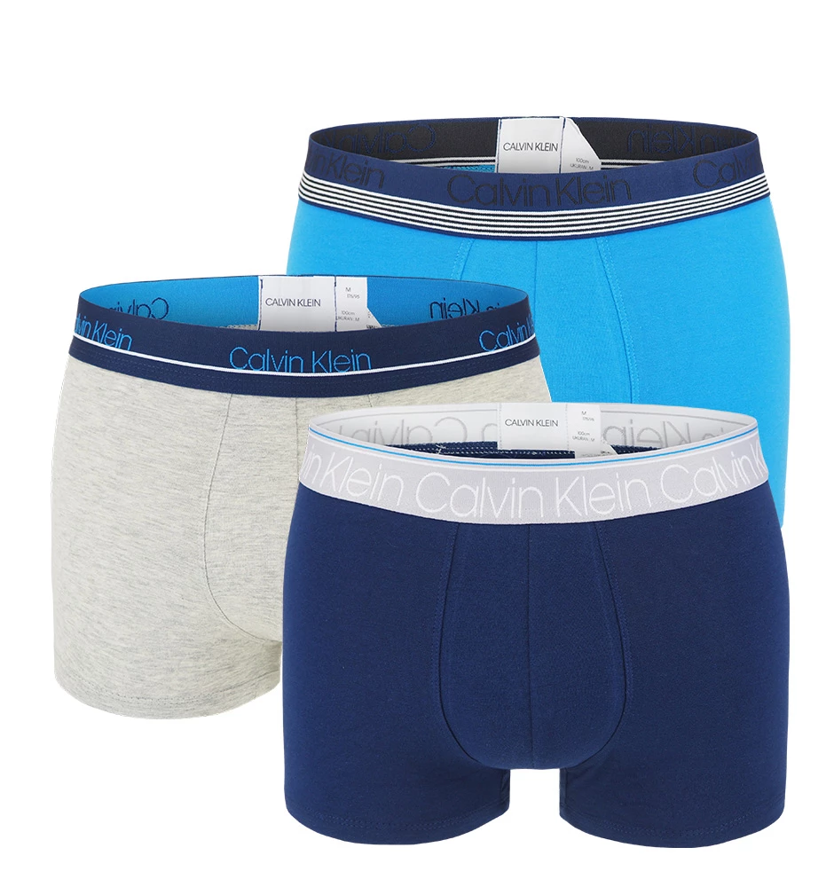 CALVIN KLEIN - 3PACK highlighted blue waistband boxerky - special limited edition