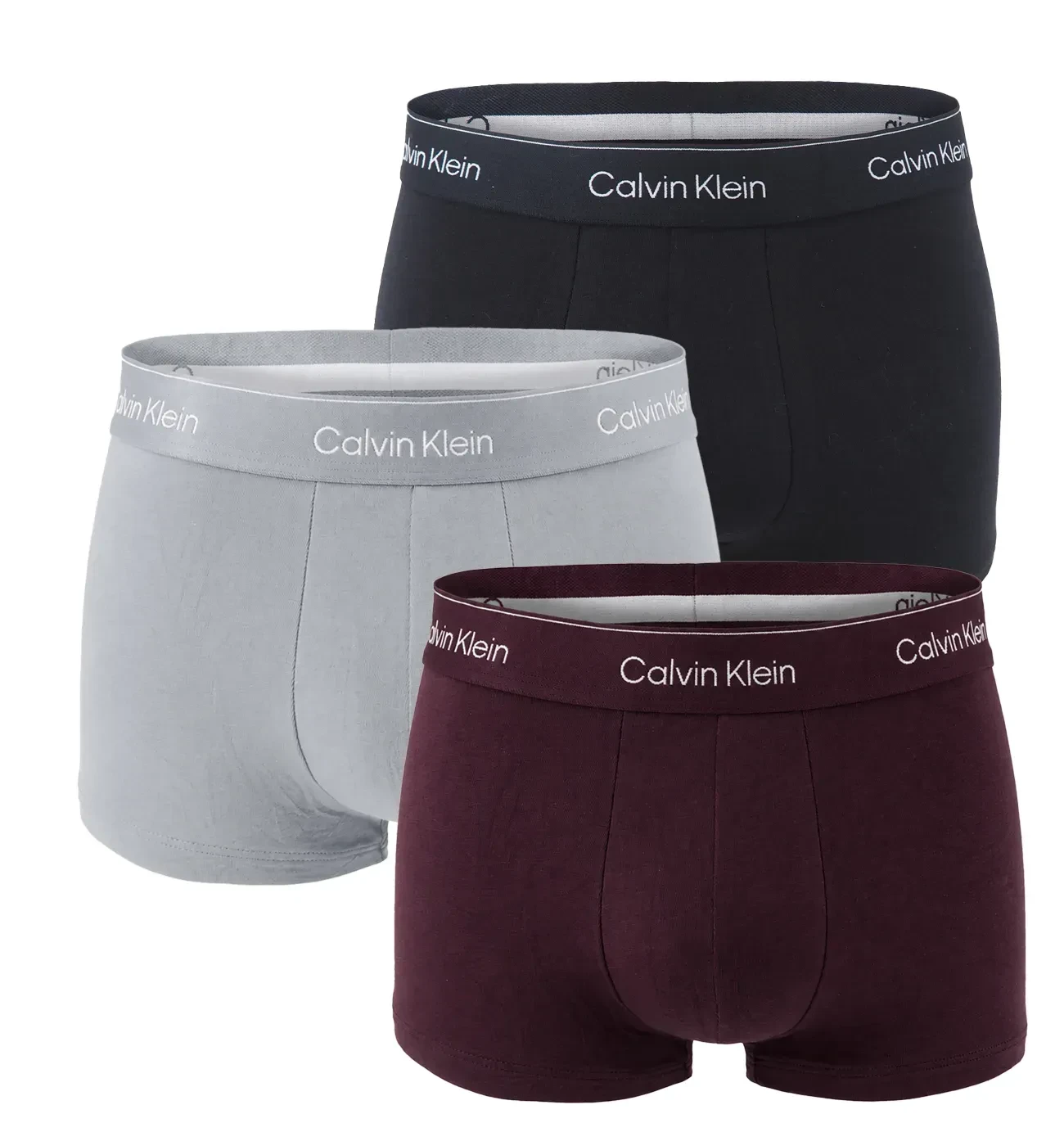 Calvin Klein - pánske boxerky 3PACK Icon cotton stretch black & purple tones
