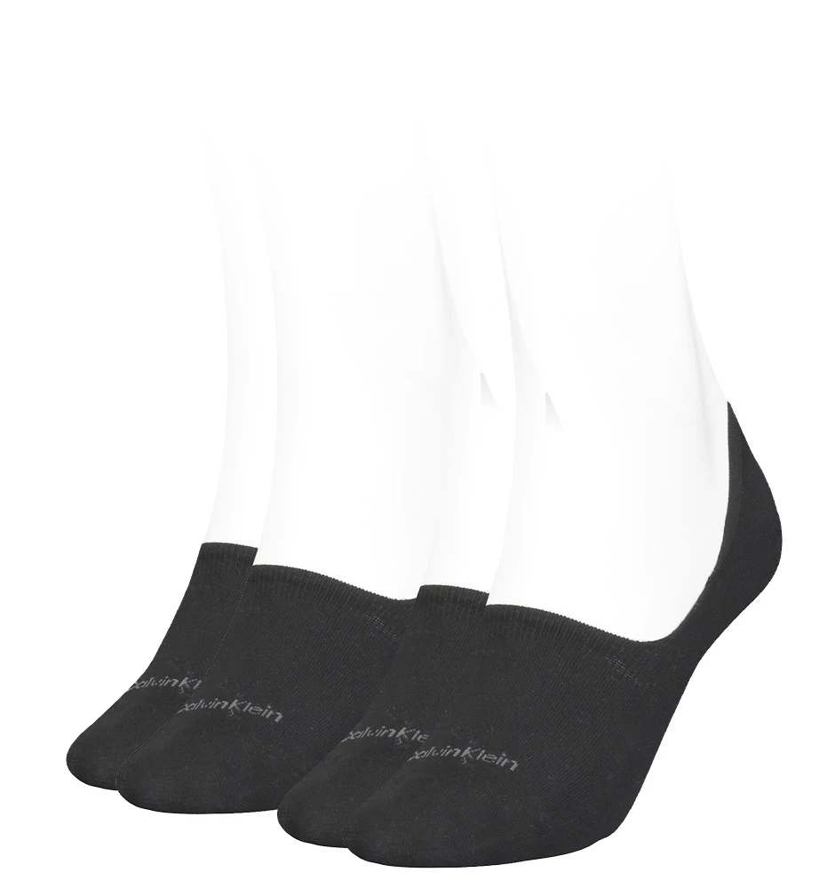 CALVIN KLEIN - 2PACK čierne neviditeľné ponožky