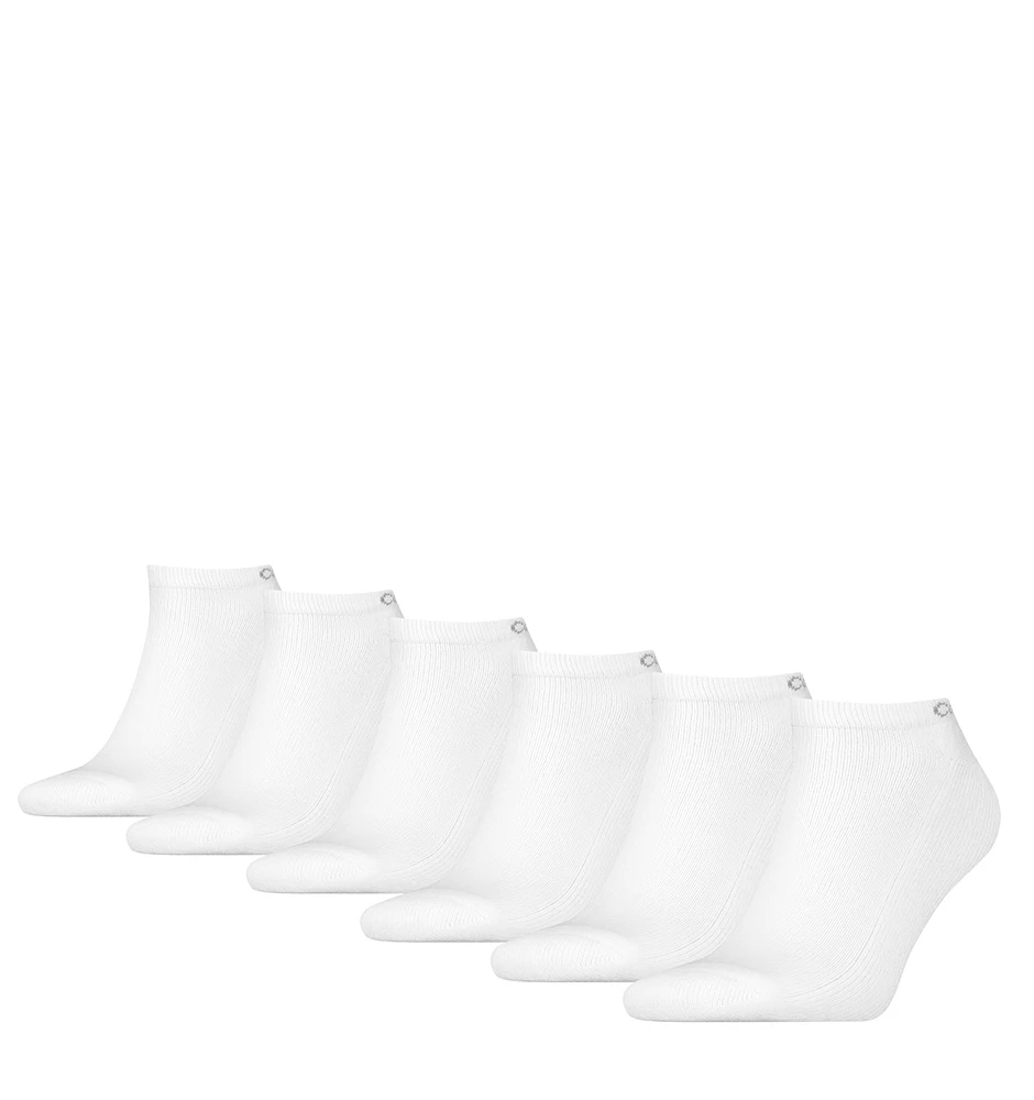 CALVIN KLEIN - 6PACK CK biele členkové ponožky s logom Calvin Klein
