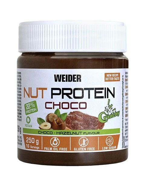 Nut Protein Choco Vegan Crunchy - Weider 250 g Chocolate+Hazelnut