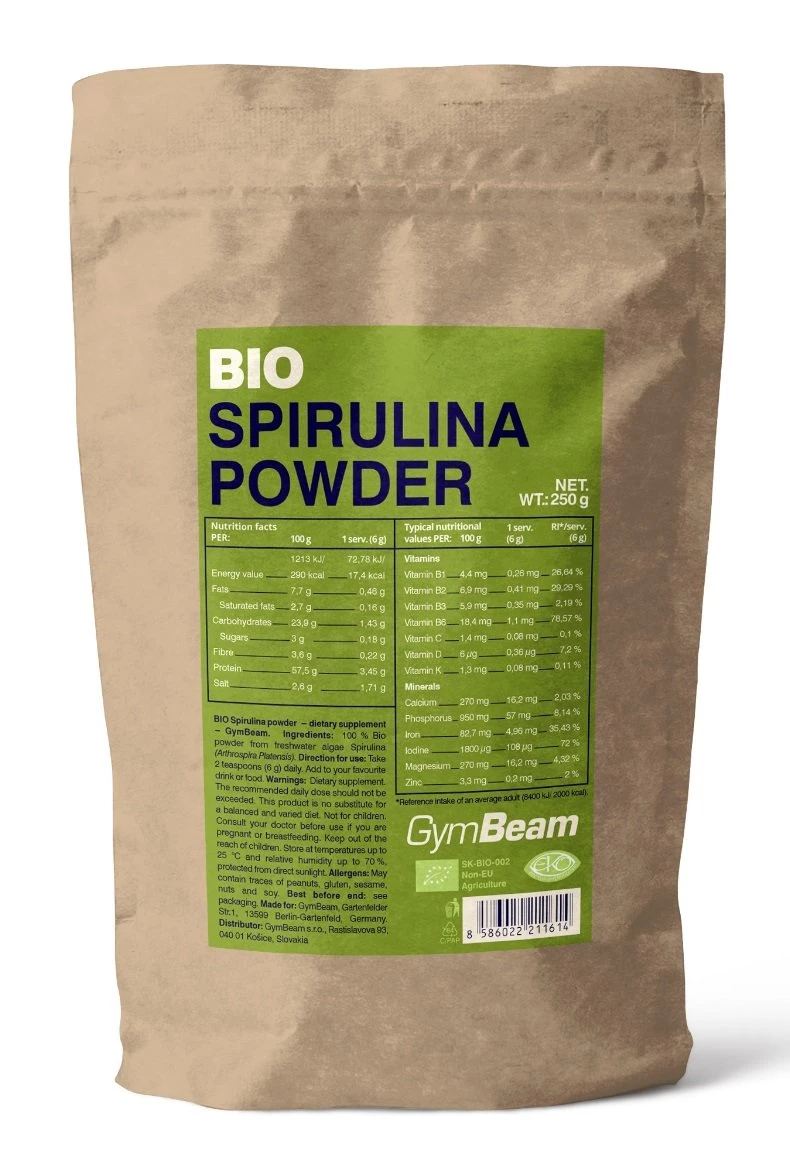 Bio Spirulina Powder - GymBeam 250 g