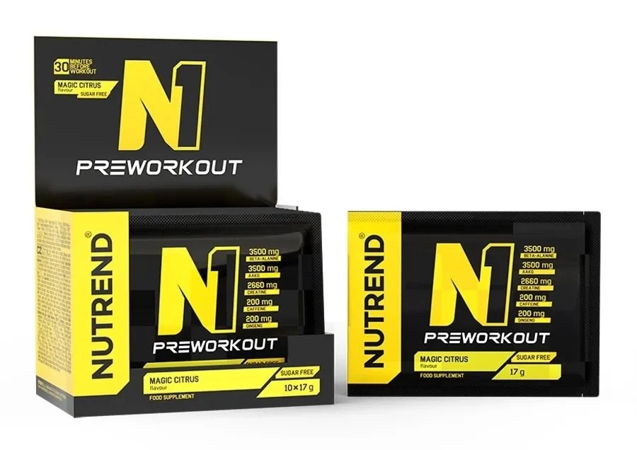 N1 Pre-Workout - Nutrend 10 x 17 g Blackcurrant