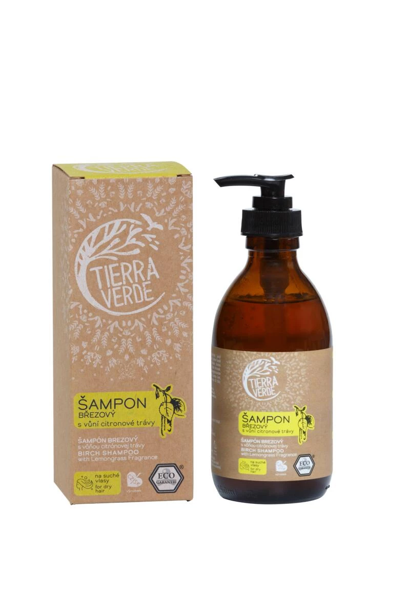 TIERRA VERDE - Brezový šampón na suché vlasy s vôňou citrónovej trávy, 230 ml
