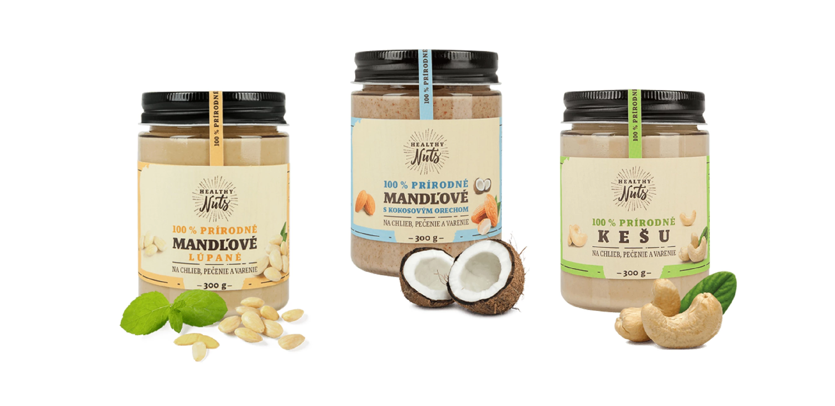 Balíček prírodných orechových pást od Slovenského výrobcu Healthy Nuts