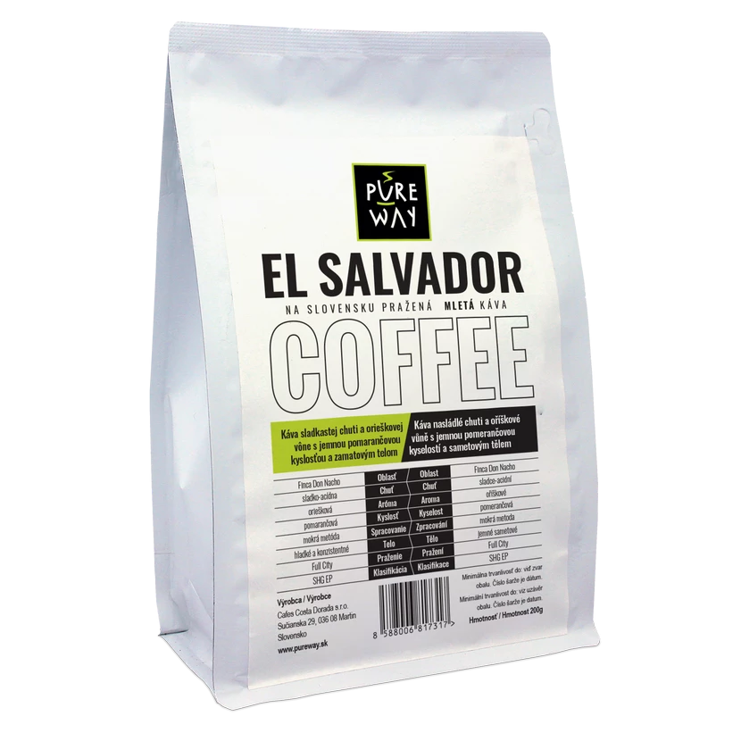 El Salvador odrodová káva mletá 200g Pure Way