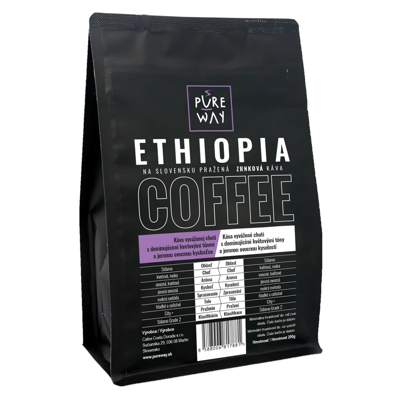 Pure Way Ethiopia odrodová káva zrnková 200g