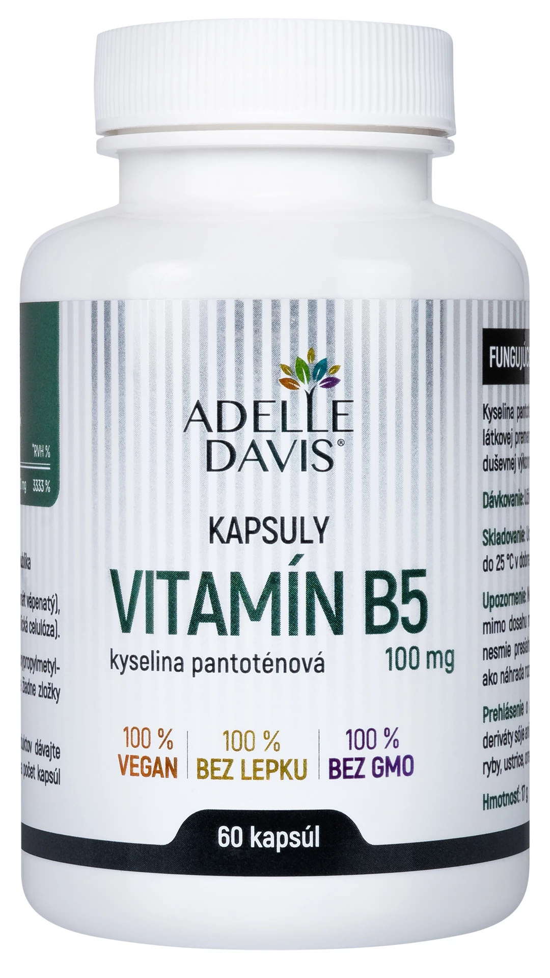 Adelle Davis - Vitamín B5 100 mg, 60 kapsúl