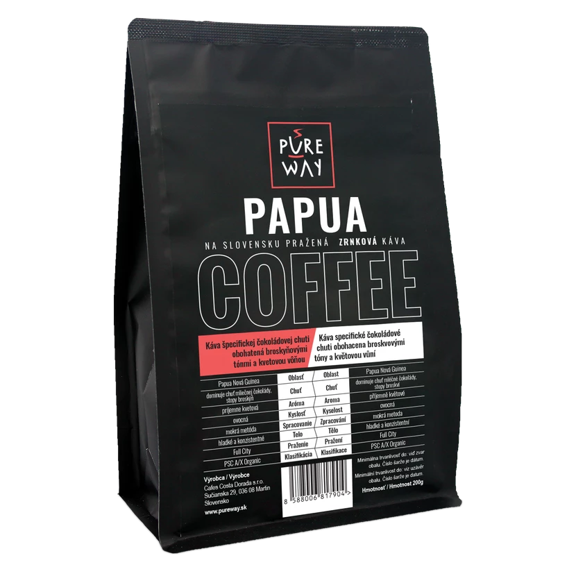 Pure Way Papua odrodová káva zrnková 200g