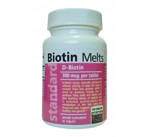 NuLab Vitamín B7 Biotín (vitamín H), 300mcg, 60 tabliet