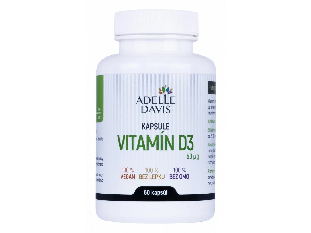Adelle Davis - Vitamín D3, 60 kapsúl - Exsp. 12/2022