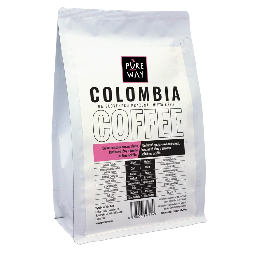 Pure Way Colombia odrodová káva mletá 200g