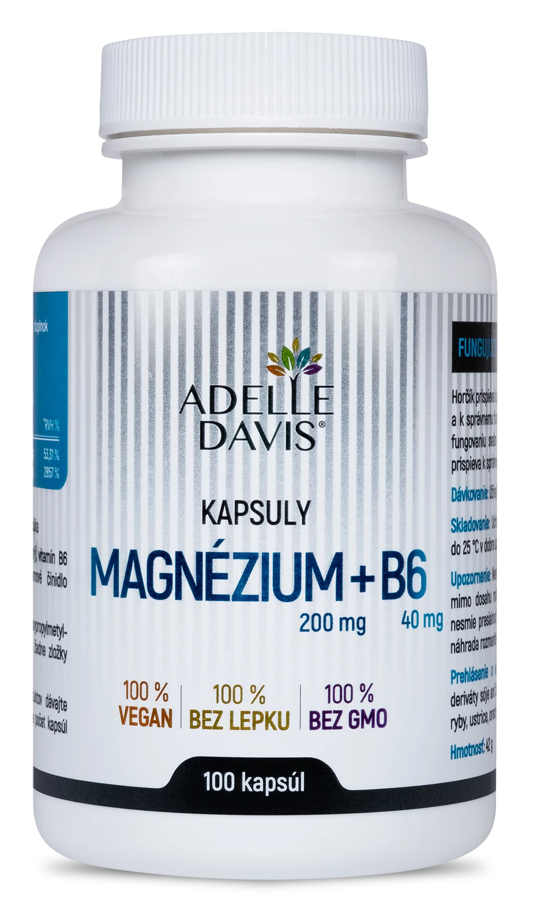 Adelle Davis - Magnézium, 200 mg a B6 40mg, 100 kapsúl