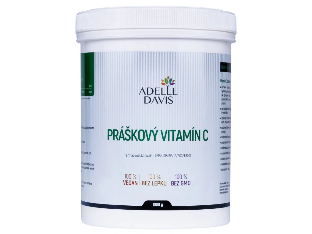 Adelle Davis - Vitamín C, práškový, 1 kg - farmaceutická kvalita