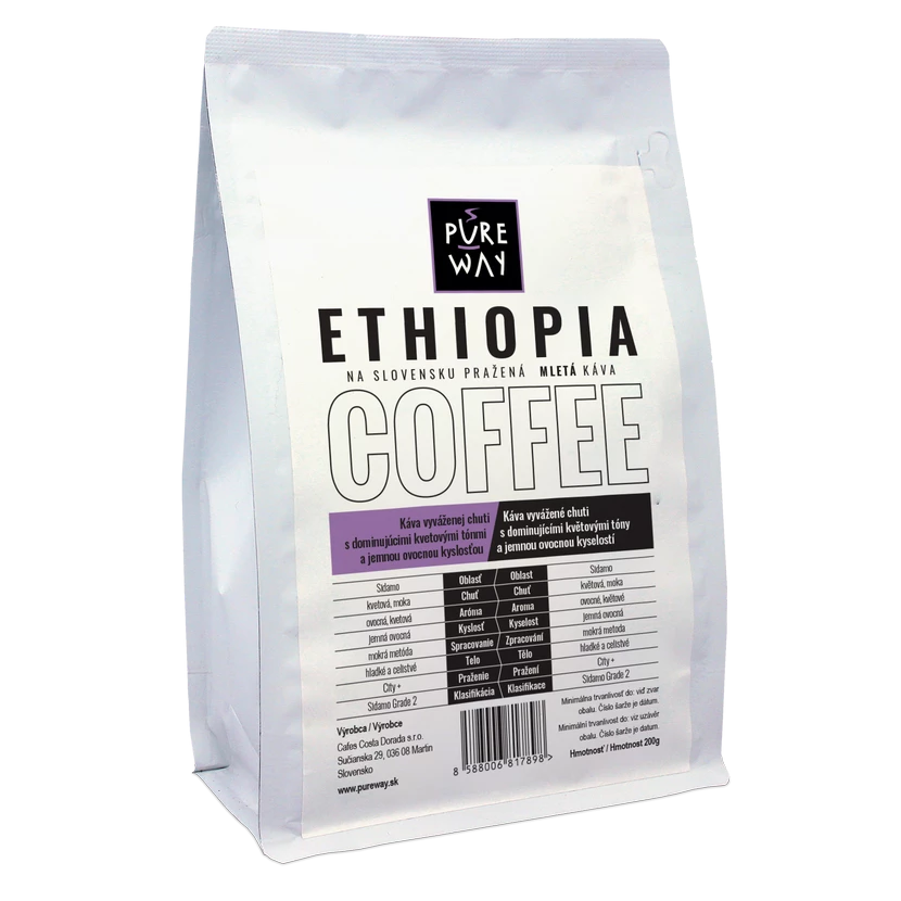 Pure Way Ethiopia odrodová káva mletá 200g