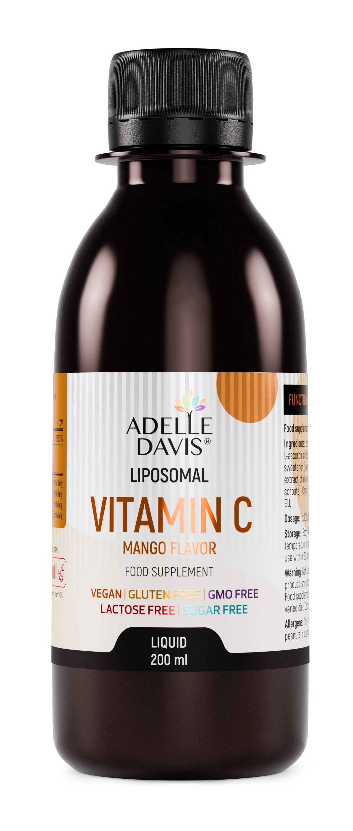 Adelle Davis - Lipozomálny vitamín C s rakytníkom - príchuť mango, 200 ml