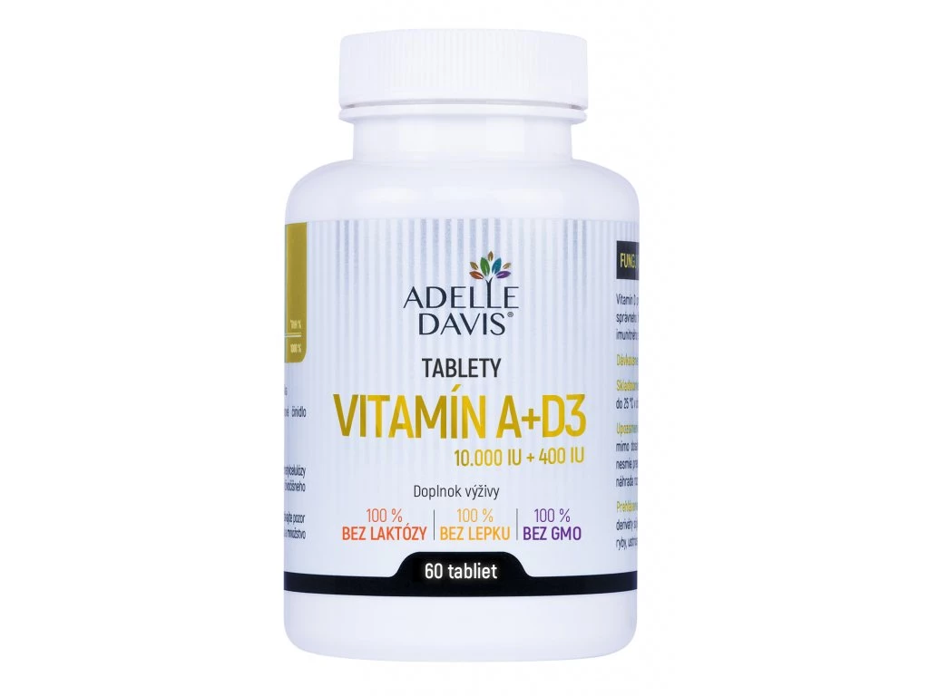 Adelle Davis - Vitamín A+D3 (10.000+400 IU), 60 tabliet