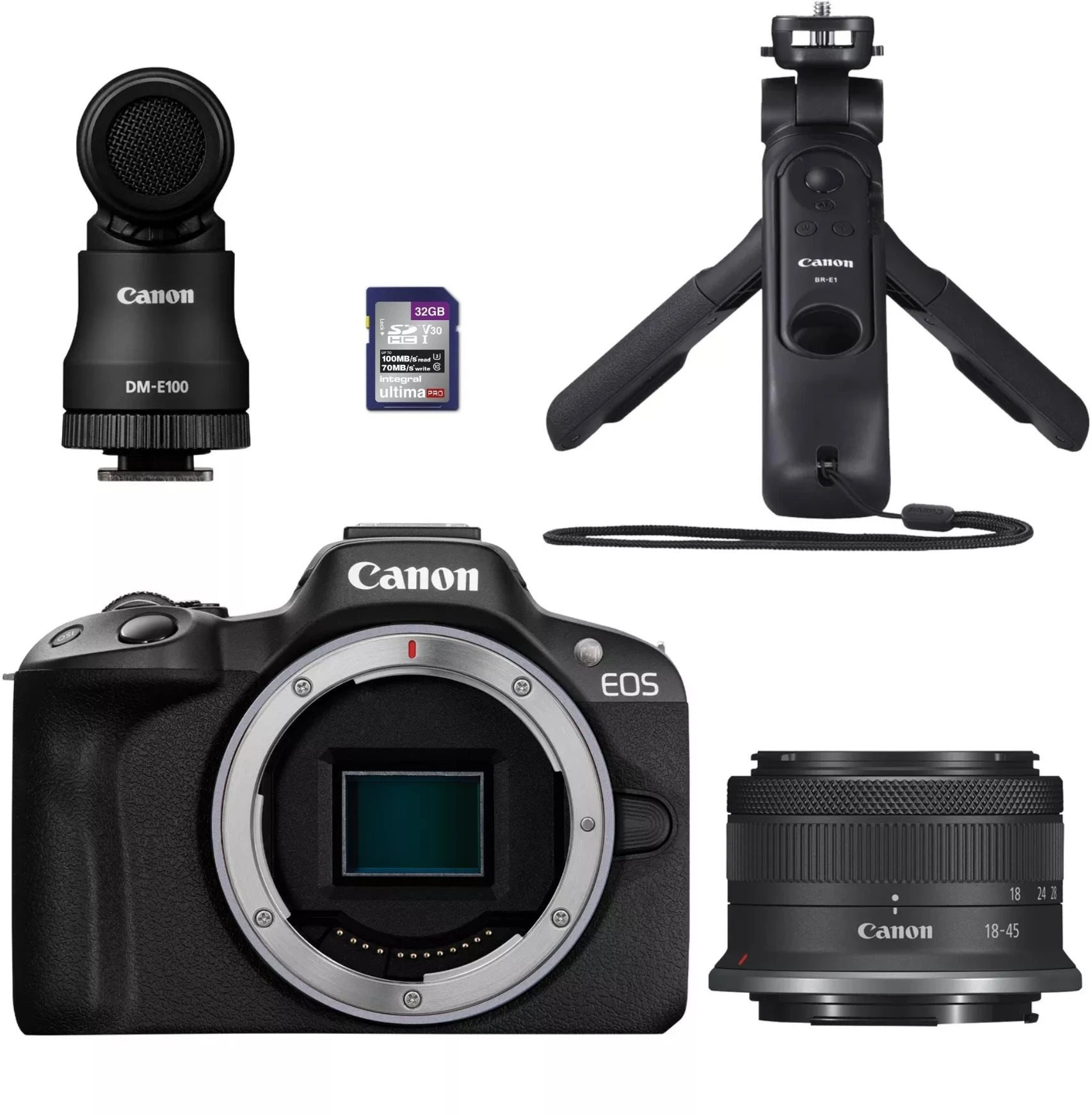 Canon EOS R50 čierny + RF-S 18–45mm f/4.5–6.3 IS STM Creator Kit