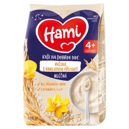 HAMI Mliečna kaša ryžová (s vanilkovou príchuťou) 210 g