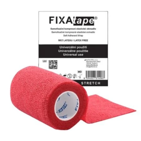 FIXAtape STRETCH Samofixačné elastické ovínadlo kompresné, bez latexu, červená, 7,5x450cm 1 ks