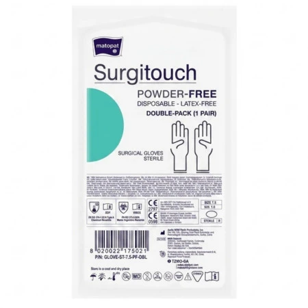 SURGITOUCH Chirurgické sterilné nepudrované latexové rukavice veľ. 7,5 pár 1 x 1 ks