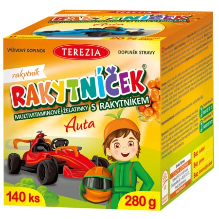 TEREZIA Rakytníček multivitamínové želatínky autá 140 ks