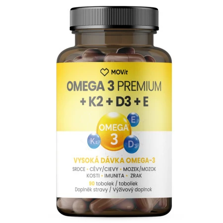 MOVIT Omega 3 + K2 + D3 + E premium 90 kapsúl