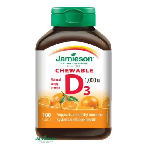 JAMIESON Vitamín D3 1000 IU pomaranč 100 cmúľacích tabliet