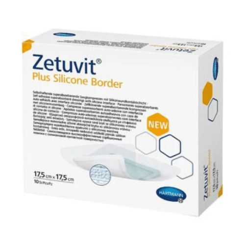 ZETUVIT Plus silicone border kompres sterilný 17,5 x 17,5 cm 10 ks