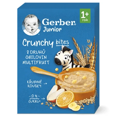 GERBER Junior nemliečna kaša s chrumkavými kúskami ovocná - multifruit 200 g