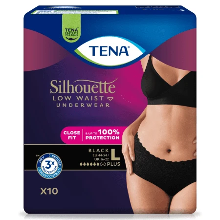 TENA Silhouette plus čierna L 10 ks