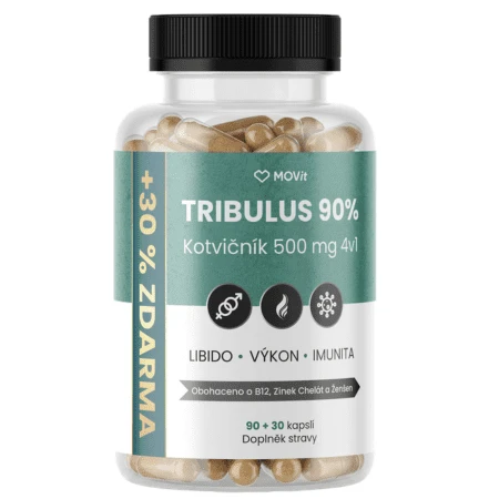 MOVit Tribulus 90% kotvičník 500 mg 4v1 120 kapsúl