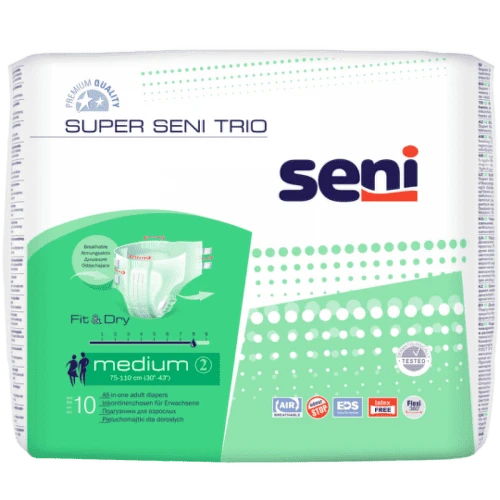 SUPER SENI TRIO Large plienkové nohavičky 10 kusov
