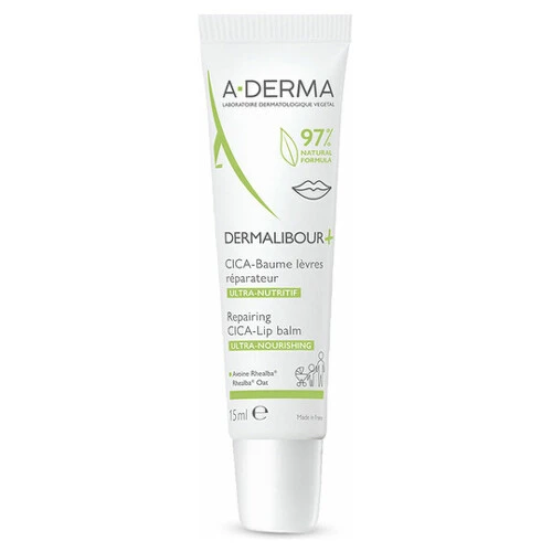 A-DERMA Dermalibour+ reparacny cica-balzam pre popraskané a podráždené pery 15 ml