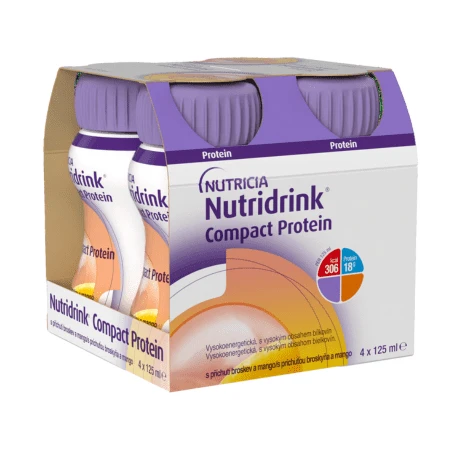 NUTRIDRINK Compact protein broskyňa a mango 4 x 125 ml