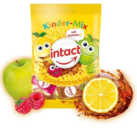 INTACT Hroznový cukor kinder mix pastilky s vitamínom C 75 g