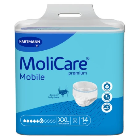 MOLICARE Premium mobile 6 kvapiek XXL plienkové naťahovacie nohavičky 14 ks