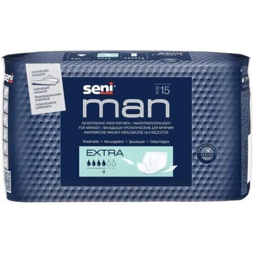 SENI Man extra vložky urologické pre mužov 15 kusov