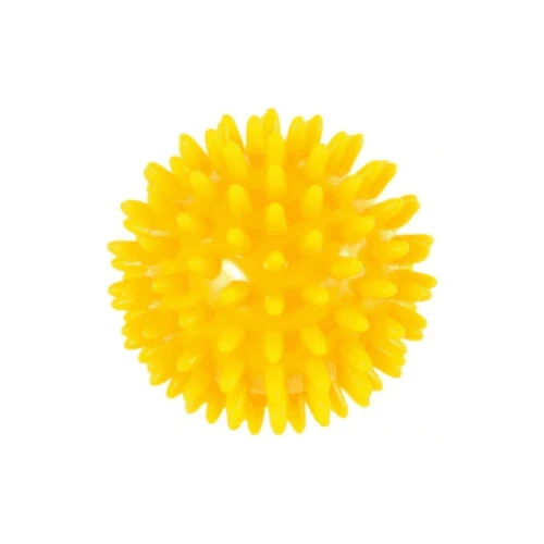 GYMY Masážna loptička ježko žltá priemer 8 cm 1 ks