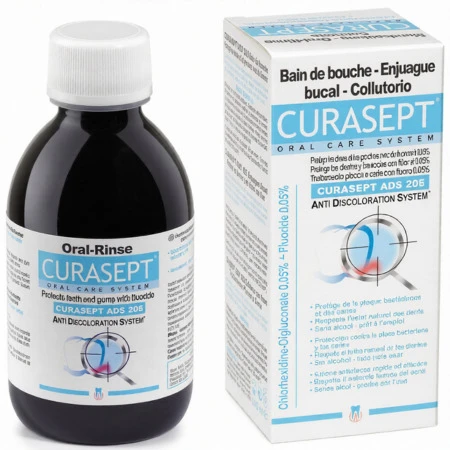 CURASEPT ADS DNA 205 ústna voda s chlórhexidínom 0,05 % + fluorid 0,05 % 200 ml