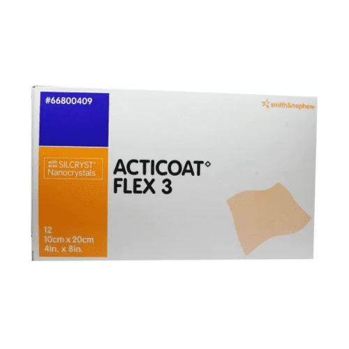 ACTICOAT FLEX 3 Krytie na rany 10 x 20 cm s nanokryštalickým striebrom 12 ks