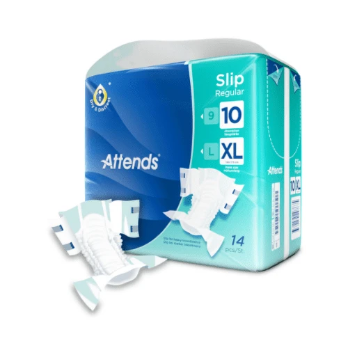 ATTENDS Slip regular 10 XL plienkové nohavičky savosť 3699 ml obvod bokov 150-175 cm 14 ks