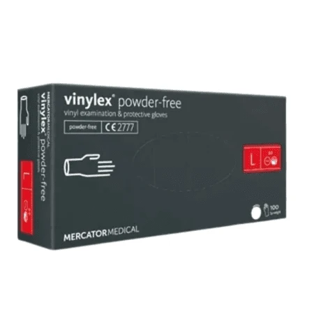 MERCATOR Vinylové rukavice transparentné nesterilné nepudrované L 100 ks